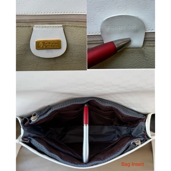 Authentic Vintage Gucci Web White Monogram Canvas Leather Flap Messenger Bag - Picture 10 of 12